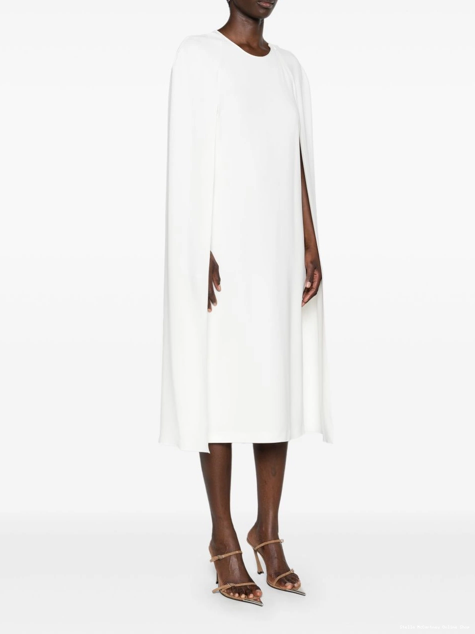 Affordable crepe McCartney dress cape Women Stella crew-neck 0806